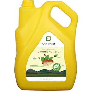 Naturalist Cold Pressed Groundnut/Peanut Oil- Pack of 5 (1 Litre Each)